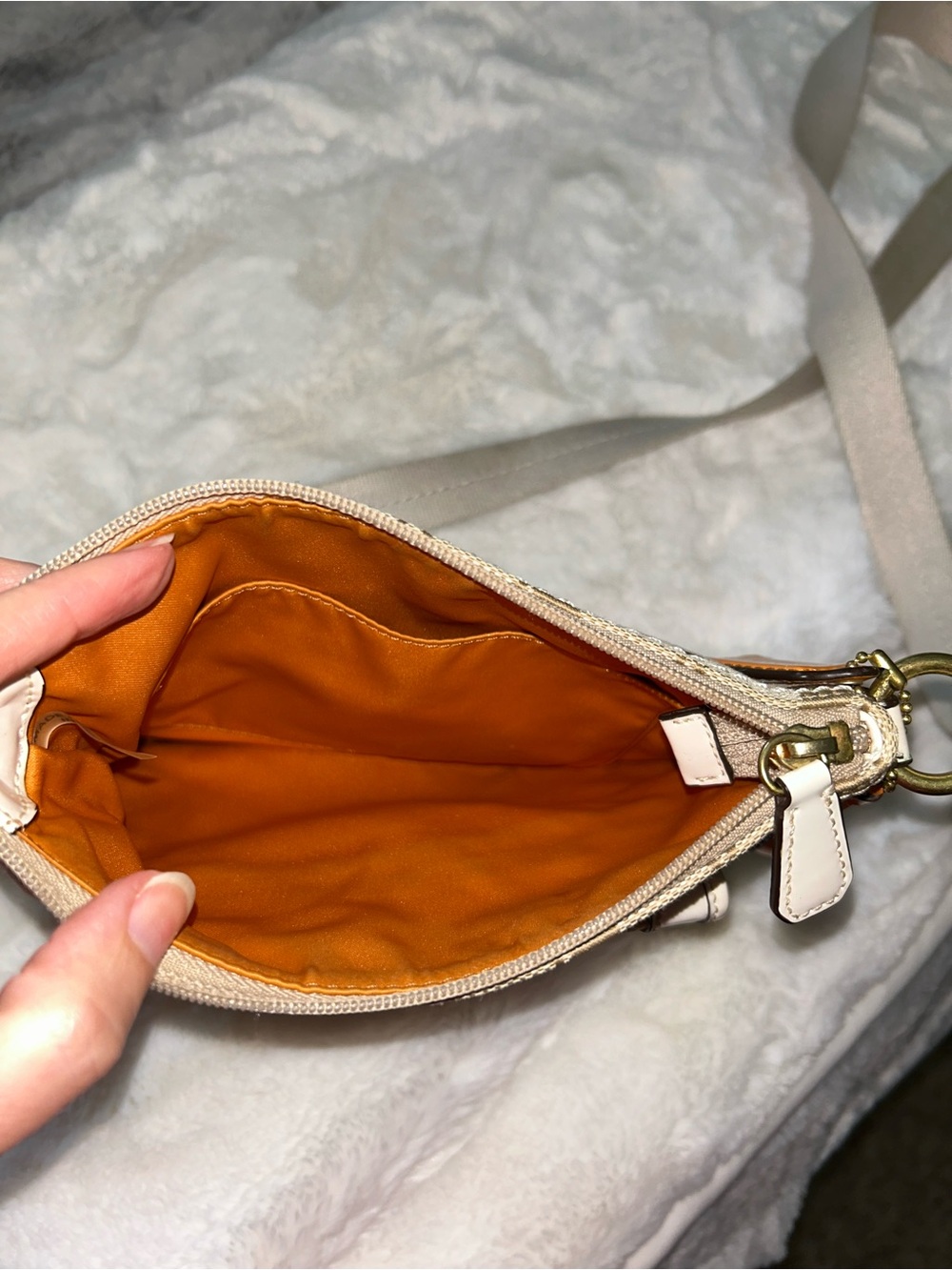 Coach Khaki/Chalk Signature Canvas Crossbody with Turn-Lock - Picture 5 of 9